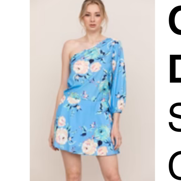 YUMI KIM ORIGINAL-never worn out
One-shoulder mini dress in sky blue rose garden - Picture 1 of 2